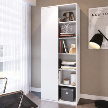 | LIVREIRO 1 PORTA 5 PRATELEIRAS OB002 BRANCO