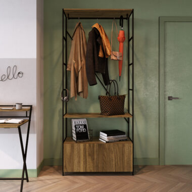 ESTANTE CLOSET 2 PORTAS SW010 PRETO / NOCE ORO