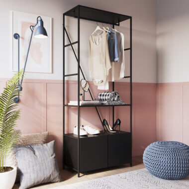 ESTANTE CLOSET 2 PORTAS SW018 PRETO