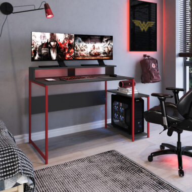 Mesa Gamer Ryze 4500 Vermelho Grafite