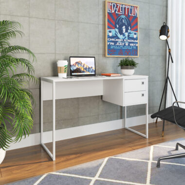 Escrivaninha 2 gavetas - Branco