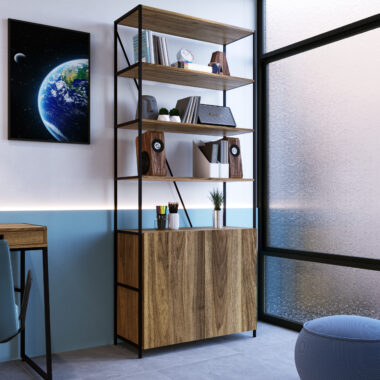 Estante Industrial - Noce Oro Preto