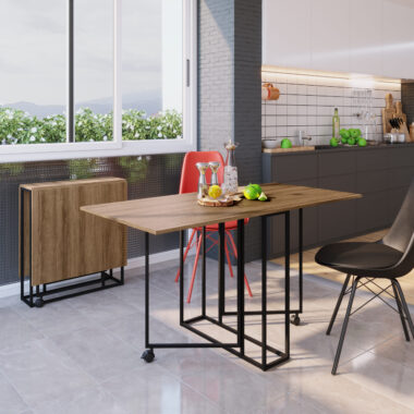 Mesa Dobrável - Mel - Preto