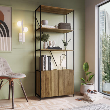 Estante Duas Portas Preto Noce Oro