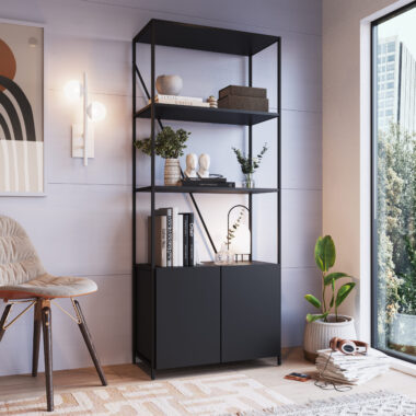 Estante Duas Portas Preta