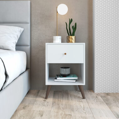 Mesa de Cabeceira 1 Gaveta Branca