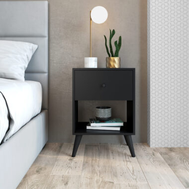 Mesa de Cabeceira 1 Gaveta Grafite