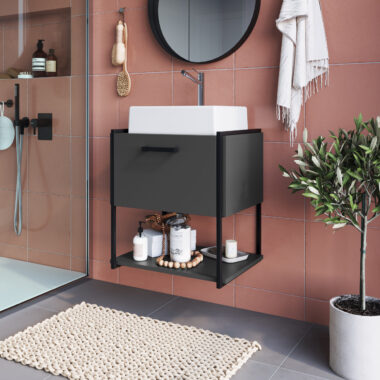 Gabinete Suspenso Grafite com Cuba