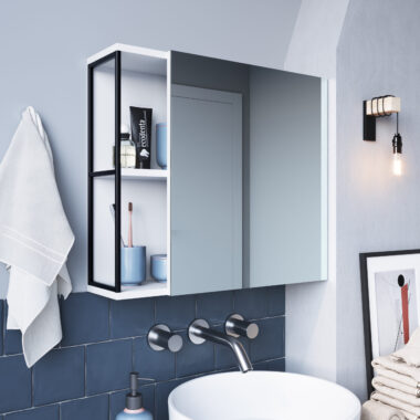 Armário Para Banheiro Preto e Branco