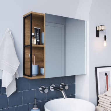 Armário Para Banheiro Preto e Mel