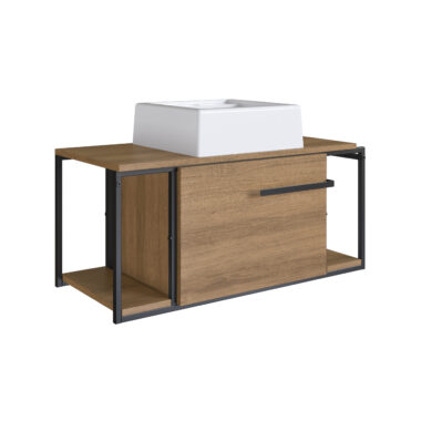 Gabinete para Banheiro - Ametista Mel - com Cuba Branca