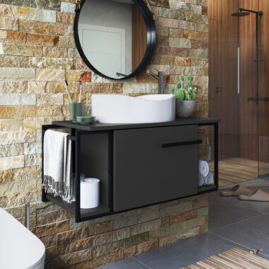 Gabinete para Banheiro com Cuba Berlim - Grafite