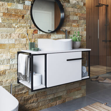 Gabinete para Banheiro com Cuba Berlim - Branco