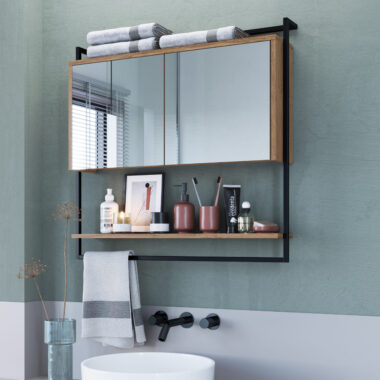 Espelheira Com Requadro Metálico Mel