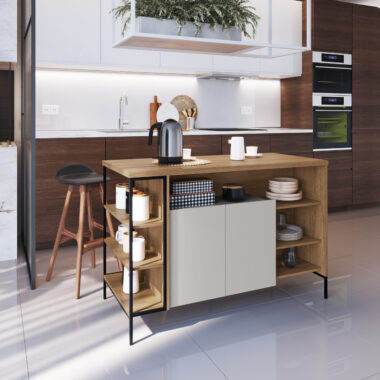 Ilha com Armário Para Cozinha Mel/Arenas